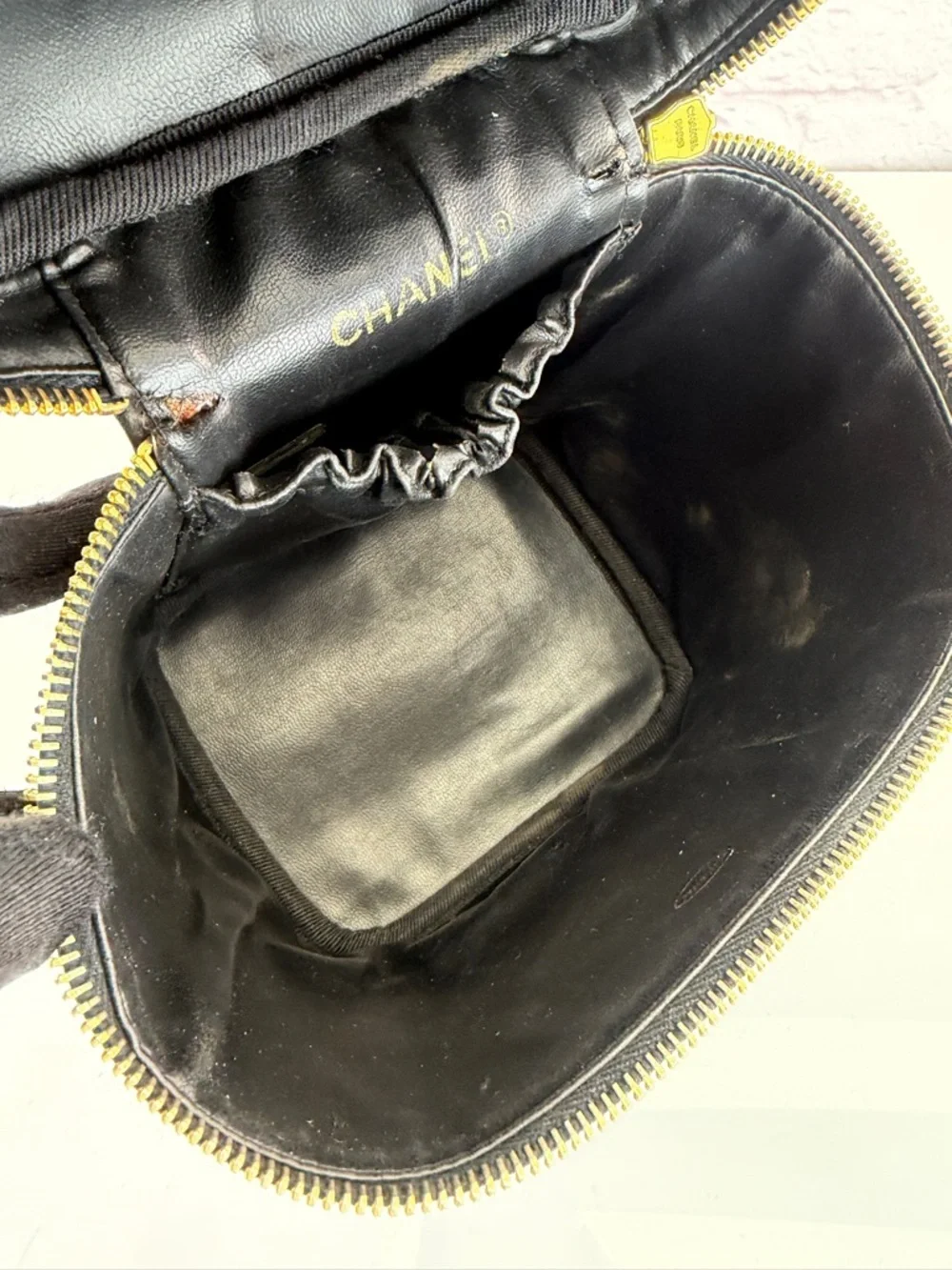 Chanel Lambskin Vanity Cosmetic Bag Black